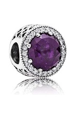 convenient minuscule silver cz amethyst birthstone charm for babies and children